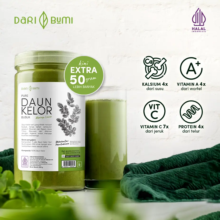 Dari Bumi Moringa Daun Kelor Bubuk 450 Gram