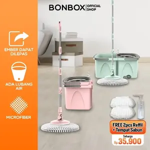 【GREBEK GUDANG KETARKETIR】Bonbox Alat Pel Super Mop Kain Fiber dengan Spin Mop Ember BCT706