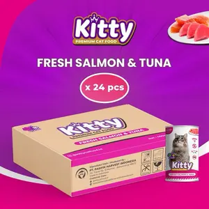 Kitty Premium Cat Food Fresh Salmon Tuna 400gr - isi 24 pcs