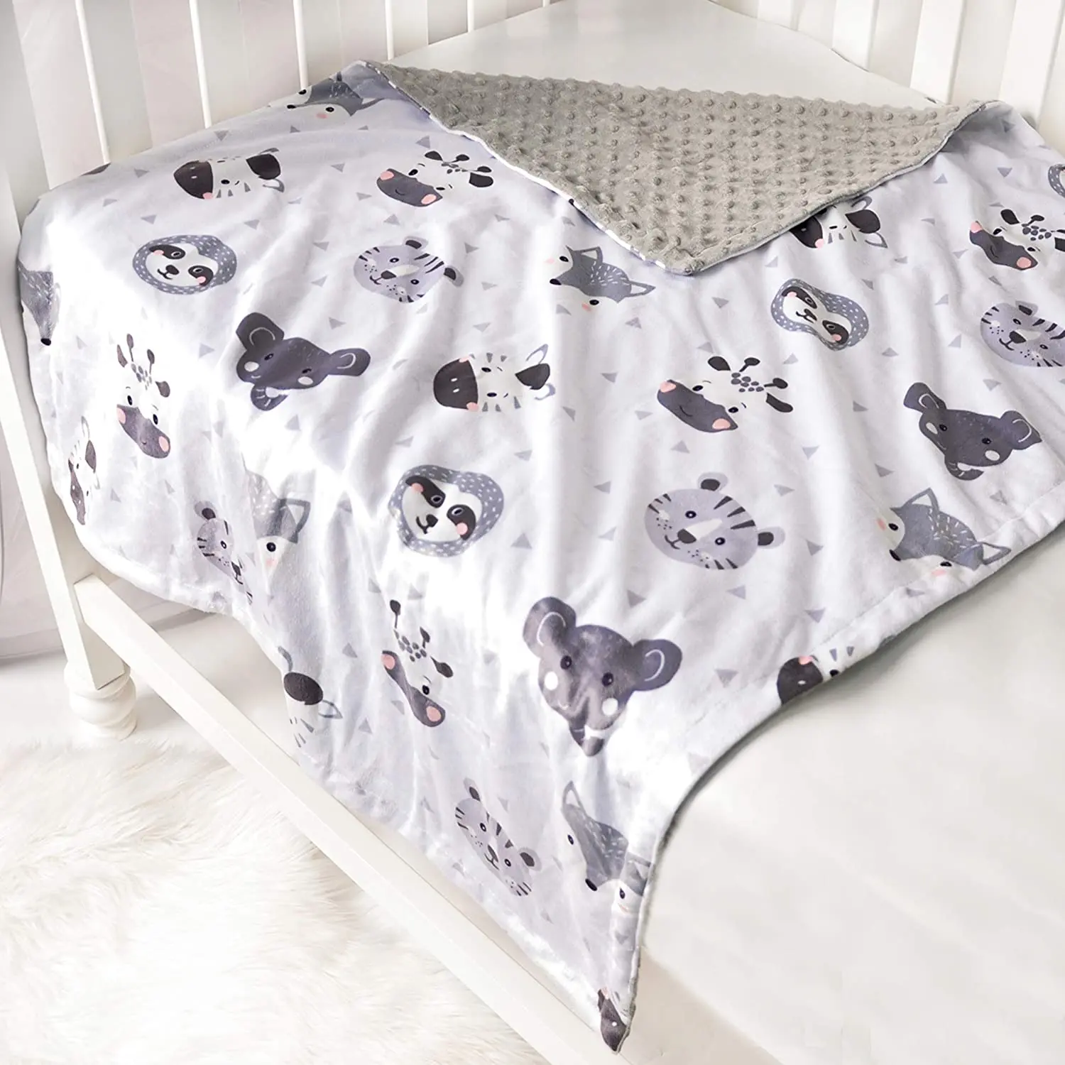 Baby Blanket Toddler Dotted Minky Aircond Blanket Cover