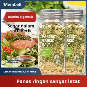 nusamunch   Peterseli Garam Dua botol besar  【COD】Garam Peterseli Pedas  garam steak sayuran rebus bumbu majemuk garam laut merica hitam bubuk bawang putih peterseli cincang garam rendah