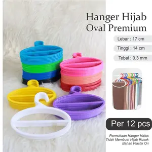 Hanger Hijab / Jilbab Premium Bentuk Oval - 12 pcs