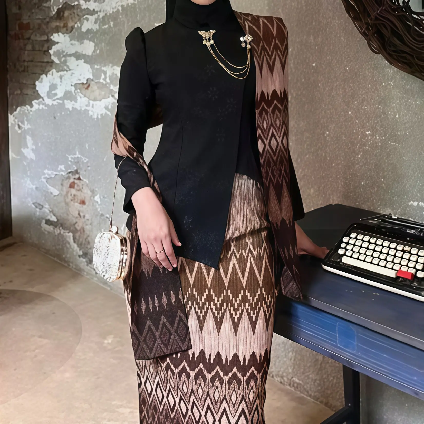 Rok+Selendang Black