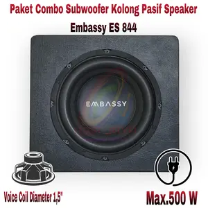 Paket Combo Subwoofer Kolong Pasif Speaker Embassy ES 844 8 inch