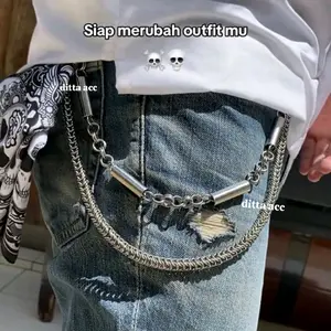 RANTAI DOMPET BAJA PUTIH 2LAYER RANTAI PENGAMAN DOMPET ANTI KARAT STANLIESS