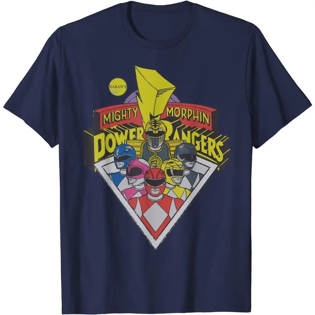 Kaos T Shirt Pria Us Power Rangers Logo Group 01