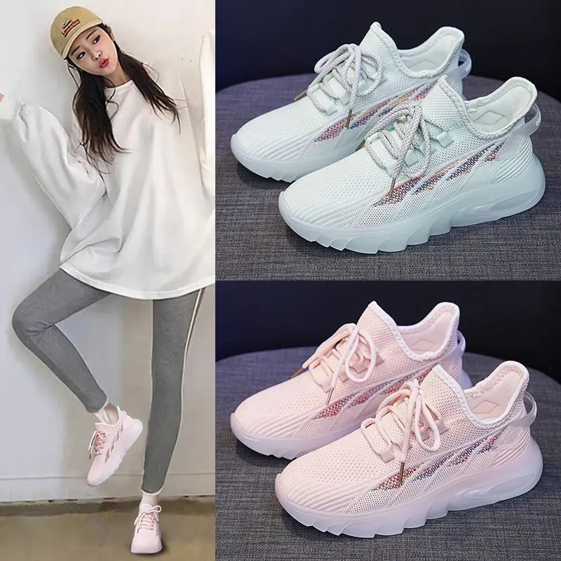 2024 Summer new  Mom's shoes , Breathable mesh women's shoes,Low Top Slip on Women Casual shoes, Knit ventilation Middle aged and elderly tennis shoes，for Fall Outfit Sneakers Training