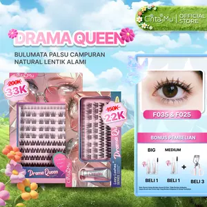 CINTAMU F035 - F025 Bulumata Ekstensi Model Drama Queen Bulumata Palsu Natural Lentik Panjang Tebal Untuk Seharai-hari Dapat Di Pakai Berkali-Kali Ukuran 10 - 14 mm Eyelash Extension Cintamu