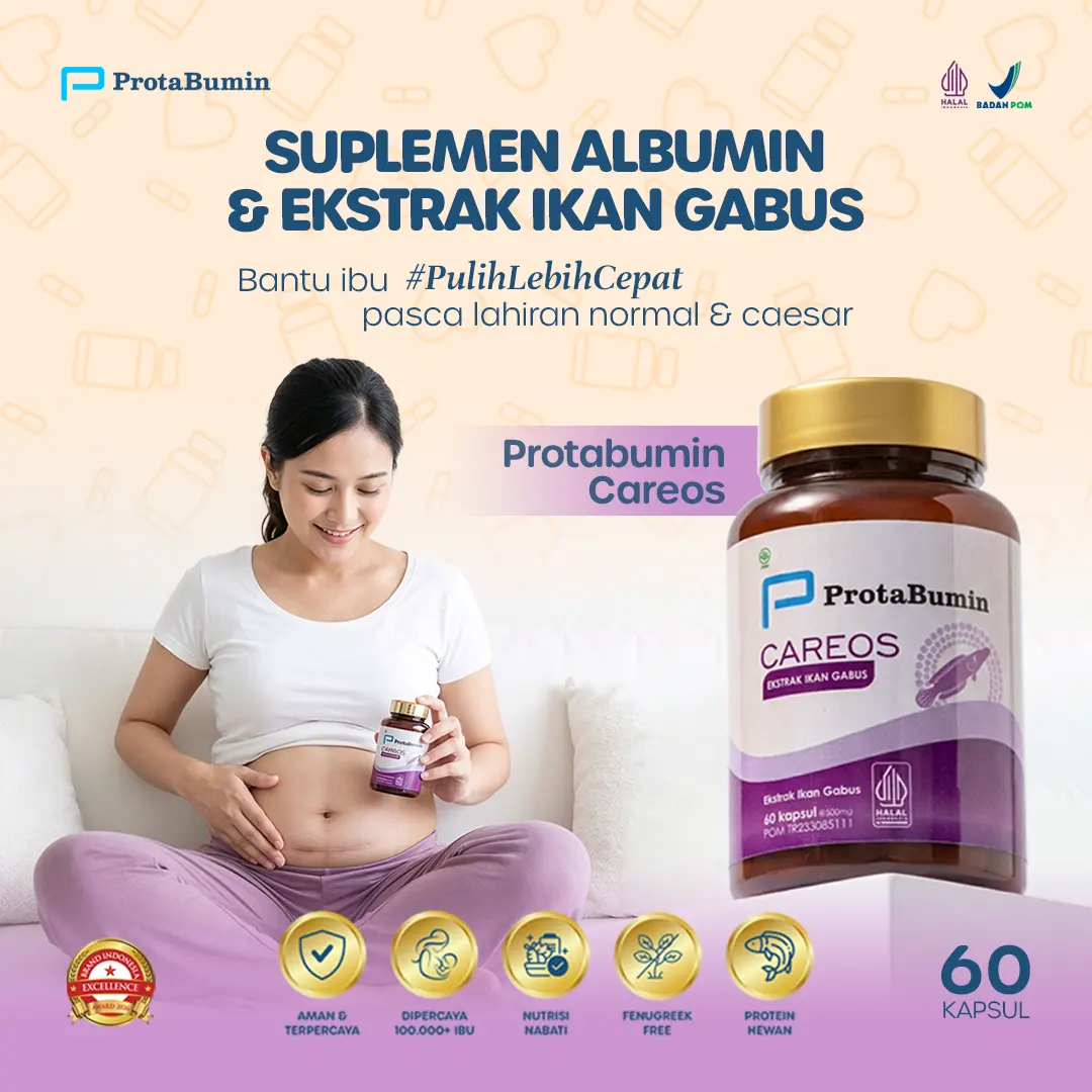 Protabumin Careos | Kapsul Ikan Gabus | Praktis Ekstrak Albumin  dan aman dikonsumsi sehari-hari | Bantu Ibu Pasca-Melahirkan