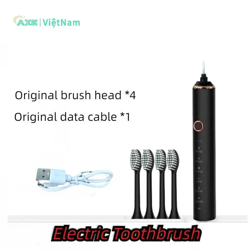 Bàn Chải Đánh Răng Điện 500MAh, 1.85wh, Hẹn Giờ Cho Người Lớn, Bàn Chải Đánh Răng 6 Chế Độ, Sạc USB, Bàn Chải Đánh Răng Có Thể Sạc Lại, Bộ Đầu Thay Thế