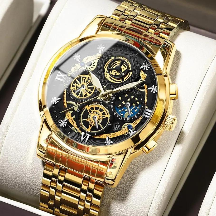 HOT SALE! Jam Tangan Pria BINBOND17 Mewah Terbaru Tahan Air Men Watch Kalender Aktif BISA COD