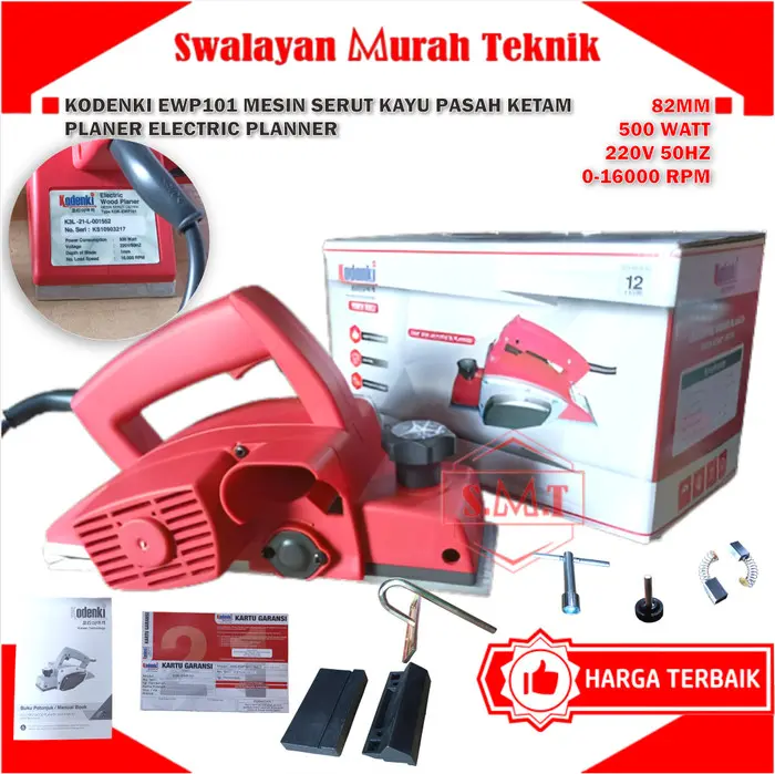 KODENKI EWP101 Mesin Serut Kayu Pasah Ketam Planer Electric Planner KODENKI EWP101 Mesin Serut Kayu Pasah Ketam Planer Electric Planner