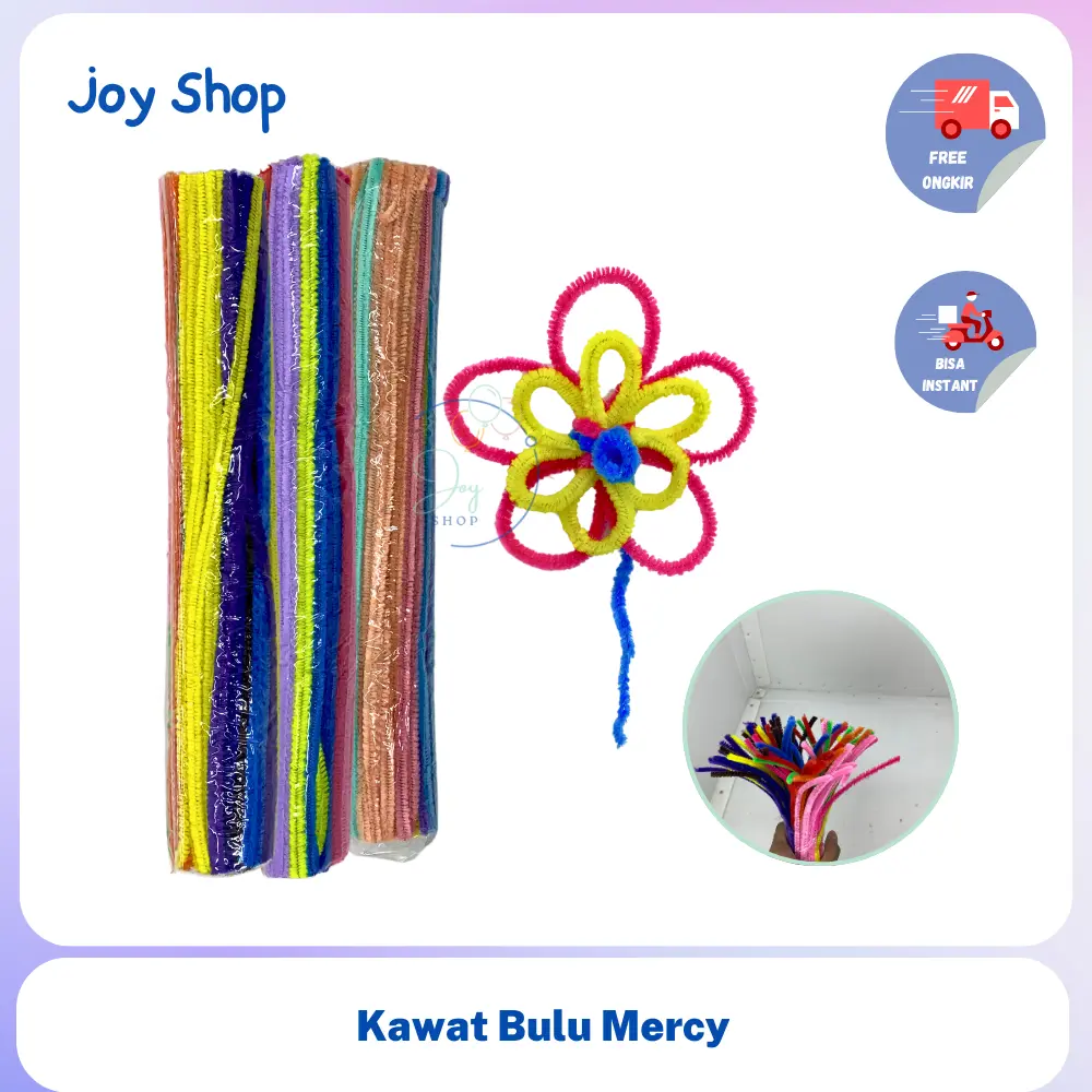 Kawat Bulu Mercy Warna Mix 97 pcs Pastel Bucket Bunga Party Of Joy