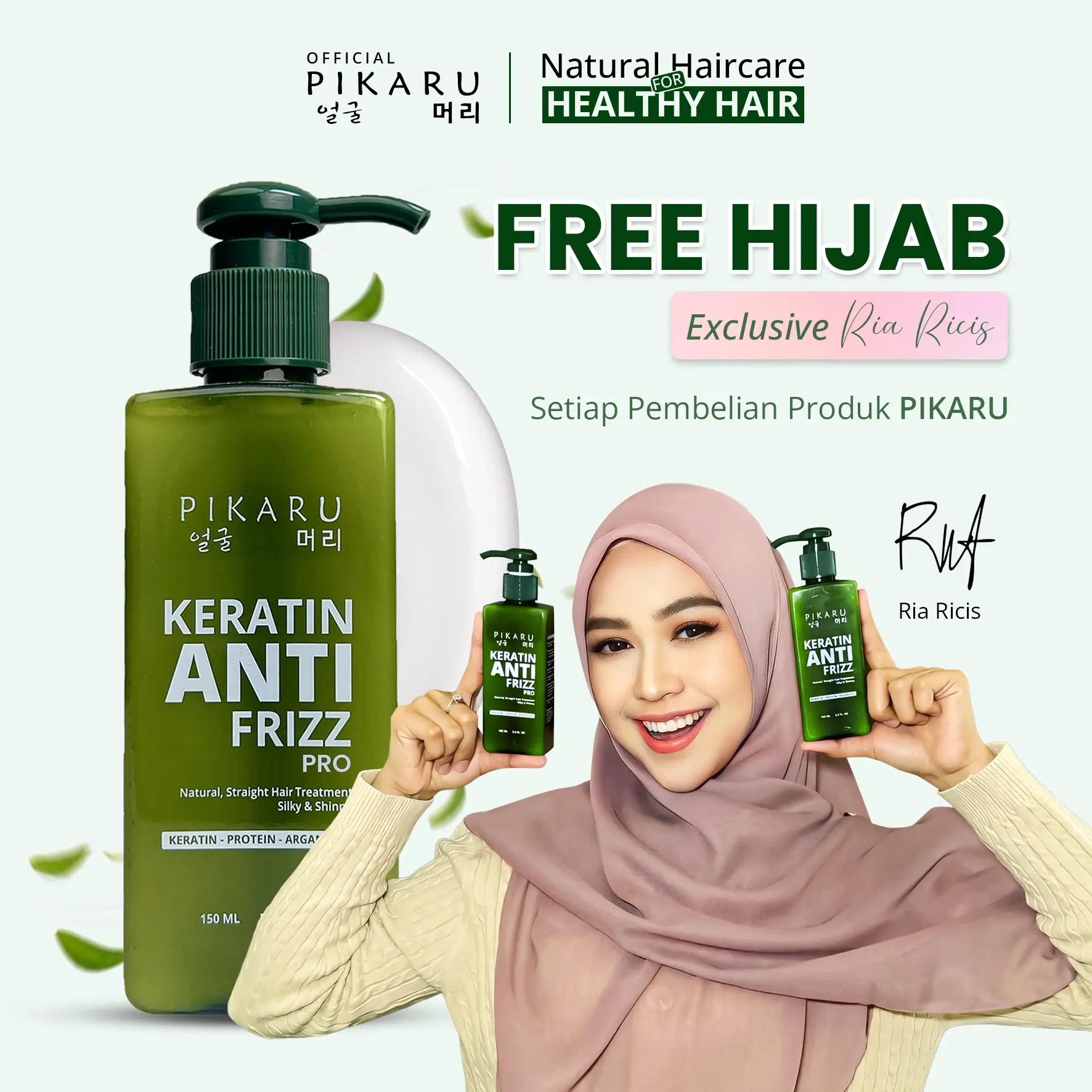 [LIMITED OFFER] PIKARU Keratin Treatment Anti Frizz Free Hijab Exclusive By RIA RICIS