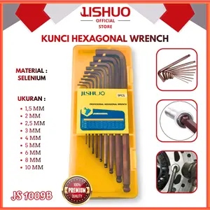 JISHUO [COD] KUNCI L BALL HEXAGONAL WRENCH SET 9CPS JS-C1009S JS-C1009B JS-C1009M