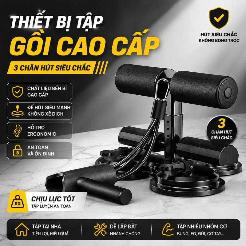 Dụng Cụ Tập Gập Bụng Hít Sàn Máy Tập Cơ Bụng Cố Định Bằng Giác Hút Thiết Bị Tập Gym Tại Nhà