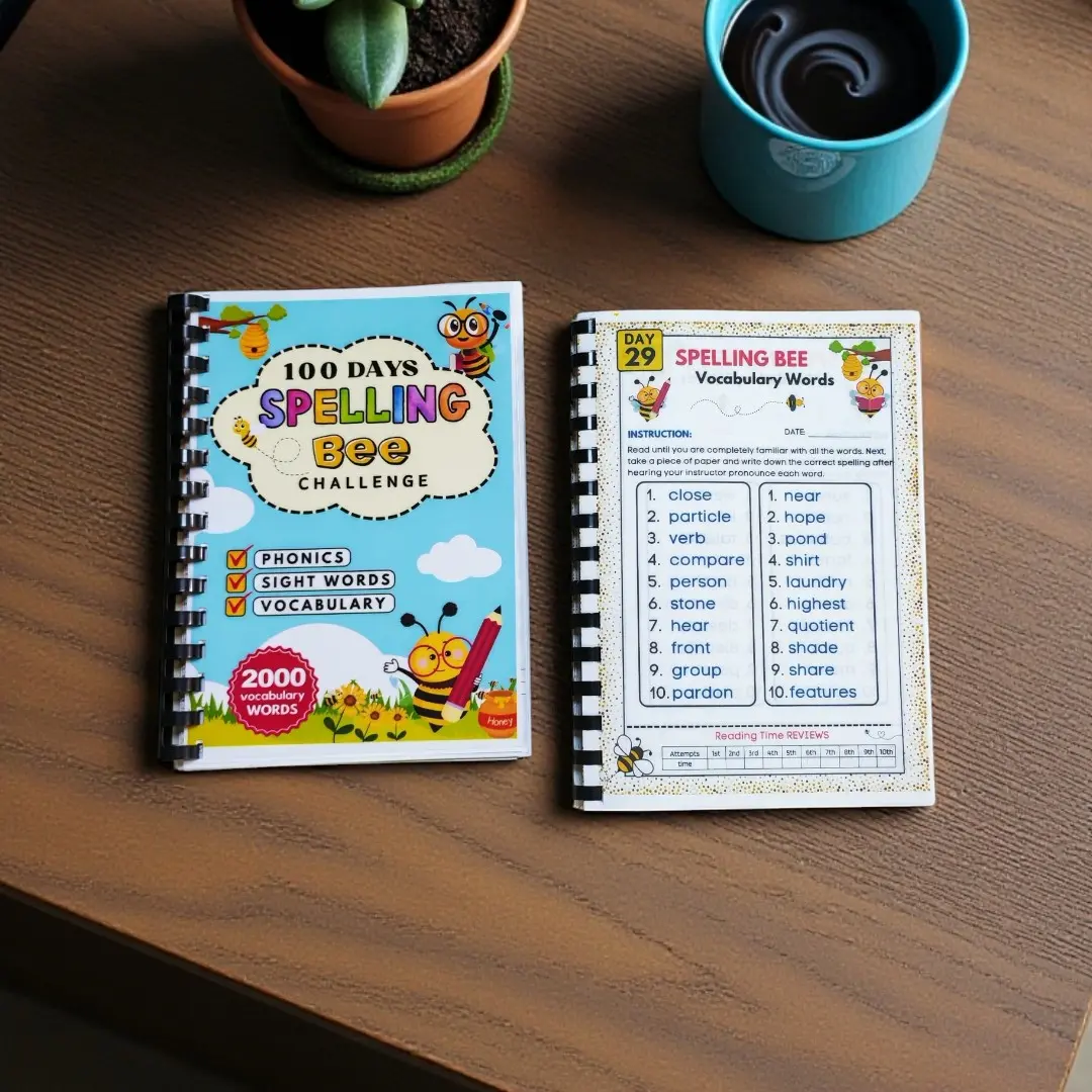 Printtolearn 100-Page Spelling Practice Workbook for Kids – Black ...
