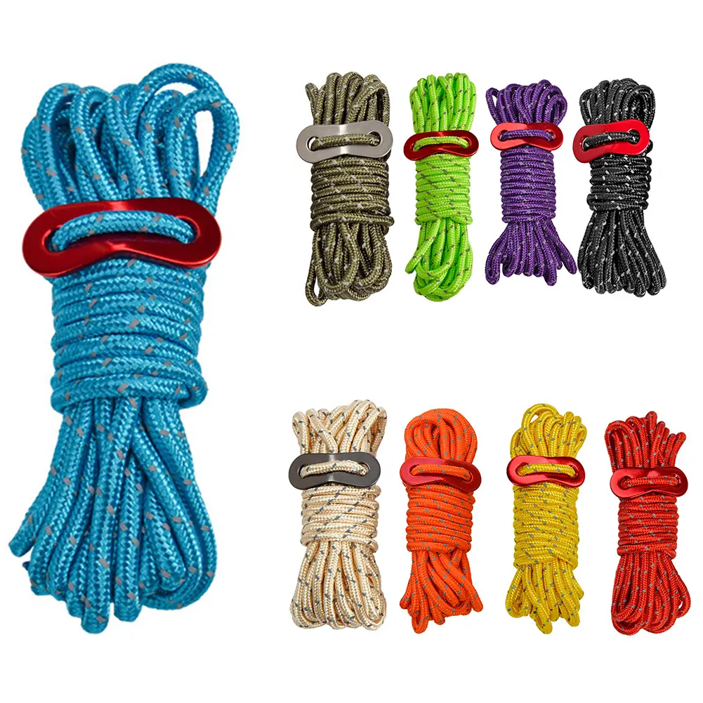 Heavy duty Reflective Wind Rope with Aluminum Alloy Buckle Secure and Adjustable