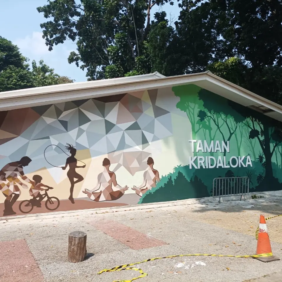 Mural dinding luar untuk gedung/cafe/rumah