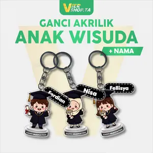 Viershopta Gantungan Kunci wisuda custom nama Gantungan Kunci akrilik Wisuda custom nama