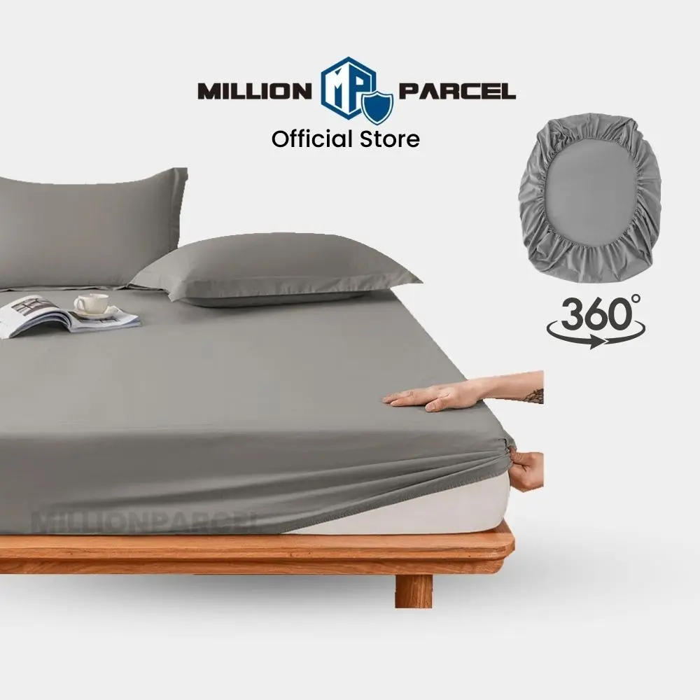 Plain Fitted Bedsheet Set with Pillow case & Bolster case 800TC | Super Single Bedsheet | Queen Bedsheet | King Bedsheet