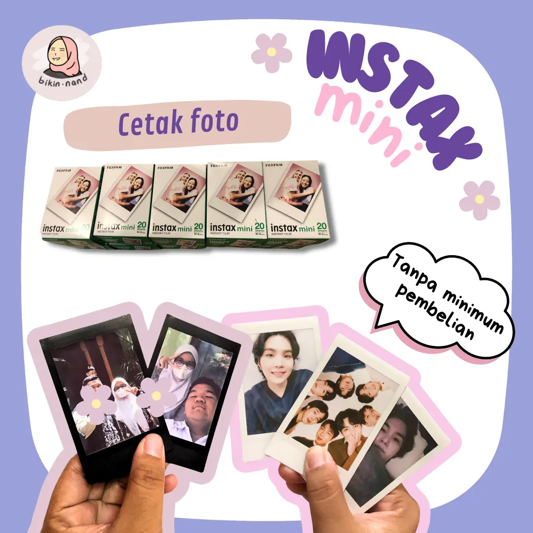 Cetak Foto Polaroid Satuan Motif Plain & Black by Instax FUJIFILM