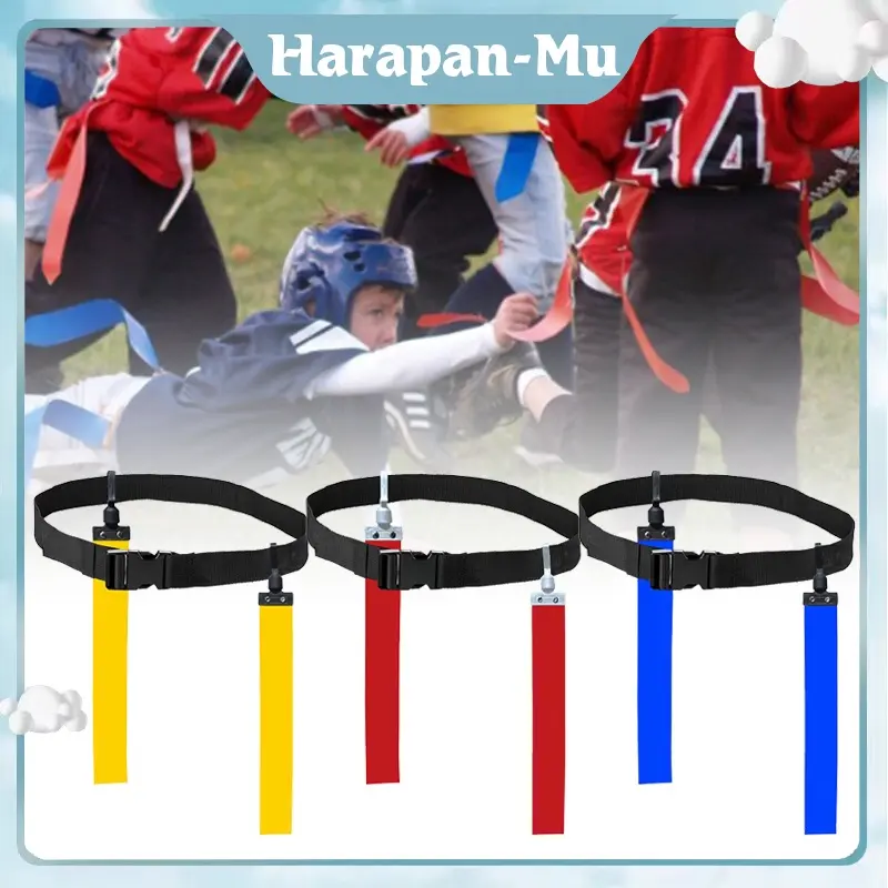 Adjustable Rugby Flag Tag Waist Strap Match Training Belt Flag Rugby Air Buckle Second Flag American Football Waist Flag