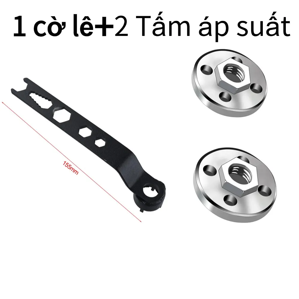 Máy mài góc, Loại lắp đặt hạt lục giác, Nắp tấm áp suất, 1 hoặc 2 miếng, Thích hợp để mài và đánh bóng, Công cụ điện với cờ lê, cho Máy mài góc 100