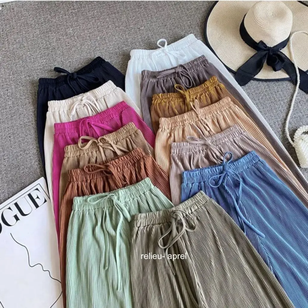 FIT bb 85kg+ meezu part 1 • celana kulot plisket lidi reguler - long cullote adelle pants - korean loose pants trousers wanita - celana kulot plisket murah