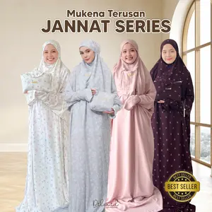 Mukena Dewasa Terusan Motif Jannat Series By Bilza - Mukena Sholat Mukena Travel Panjang Bahan Rayon Viscose Premium Cantik Adem Nyaman Dipakai Finishing Rapi - Bisa COD