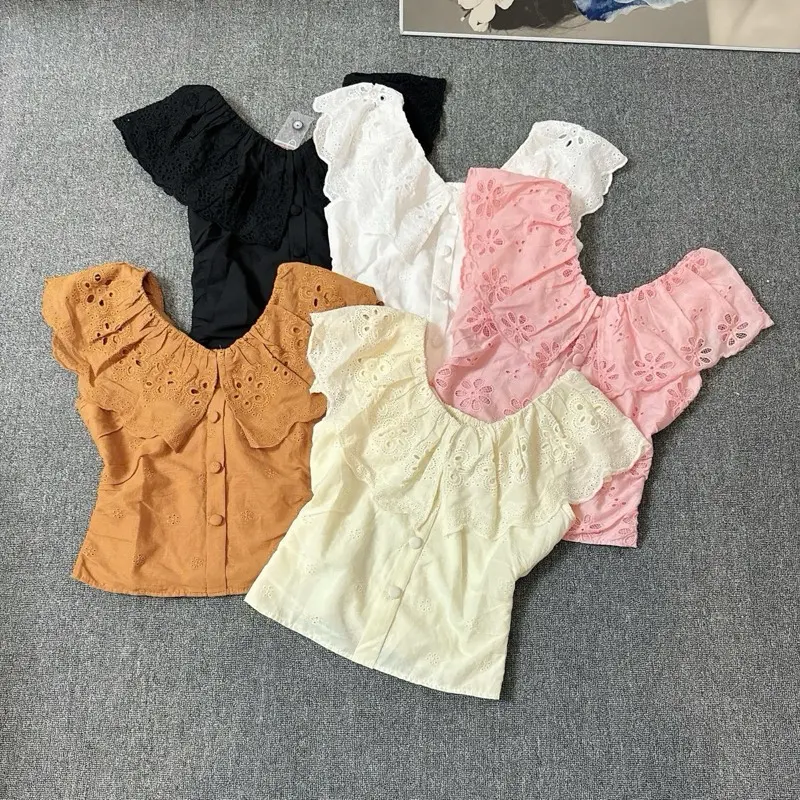 Áo xô ren 2 lớp phom ôm body nhẹ tôn dáng sau áo có thun nhẹ_bẹt vai hoặc cổ bình thường freesize HÀNG QUANG CHÂU CHO NỮ