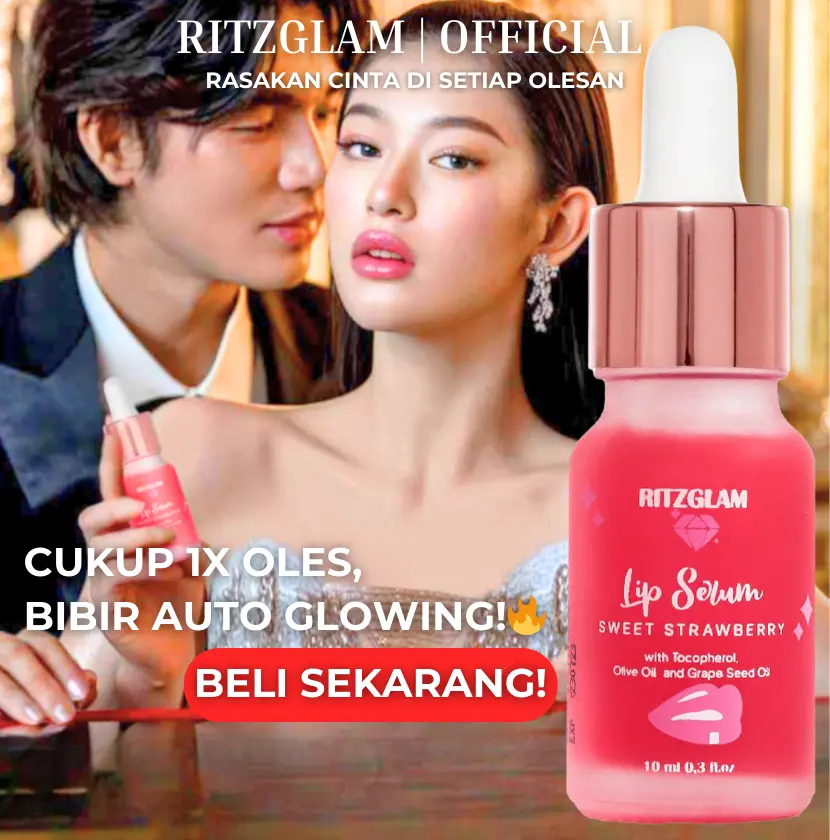 [HALAL & BPOM] RITZGLAM Lip Serum I Bibir Lembap,  Pink Natural, No Sulam with Vitamin E & Vitamin K! Membantu bibir gelap menjadi cerah & Menutrisi Bibir!