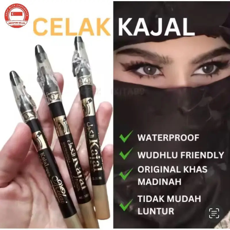 [MADE IN SAUDI ARABIA] celak  KAJAL Pencil NON WATERPROOF (KOHL/EYELINER) (PENCIL SHARPENER INCLUDED) Makeup Cosmetic