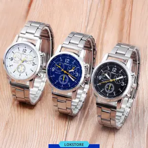 Jam Tangan Pria dan Wanita SHSHD Sport Chrono Rantai Stainless Steel Fashion Analog SH003