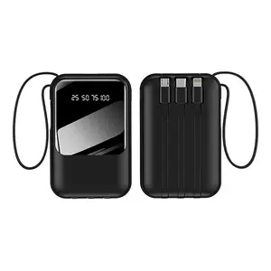 Powerbank 60000 mAh Mini Size With 4 USB Fast Charging Lightweight LED Display Power Bank - Hitam, 30000mah