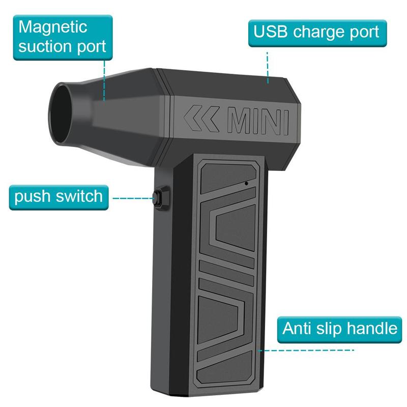 Portable Car Air Duster, 130000RPM 3 Gears Adjustable Electric Handheld Cordless Portable Handheld Blowers, Rechargeable Car Blowing Snow Tool, Professional Car Cleaning Tool, Car Stuff