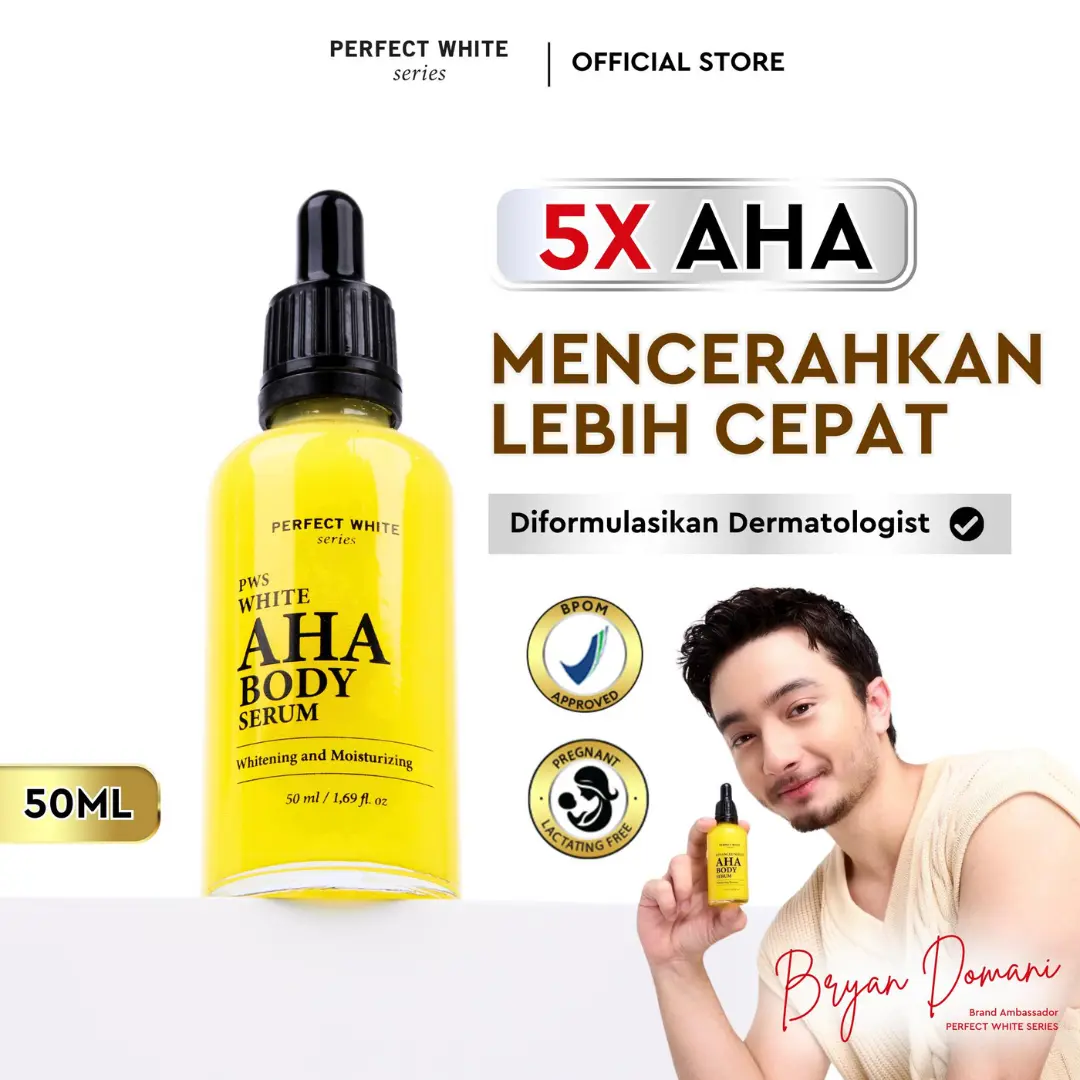[50ml] PERFECT WHITE AHA Body Serum 50ml Whitening and Moisturizing | Hand Lotion Body Serum Pencerah Mencerahkan dan Pemutih Tubuh atasi Lipatan Hitam