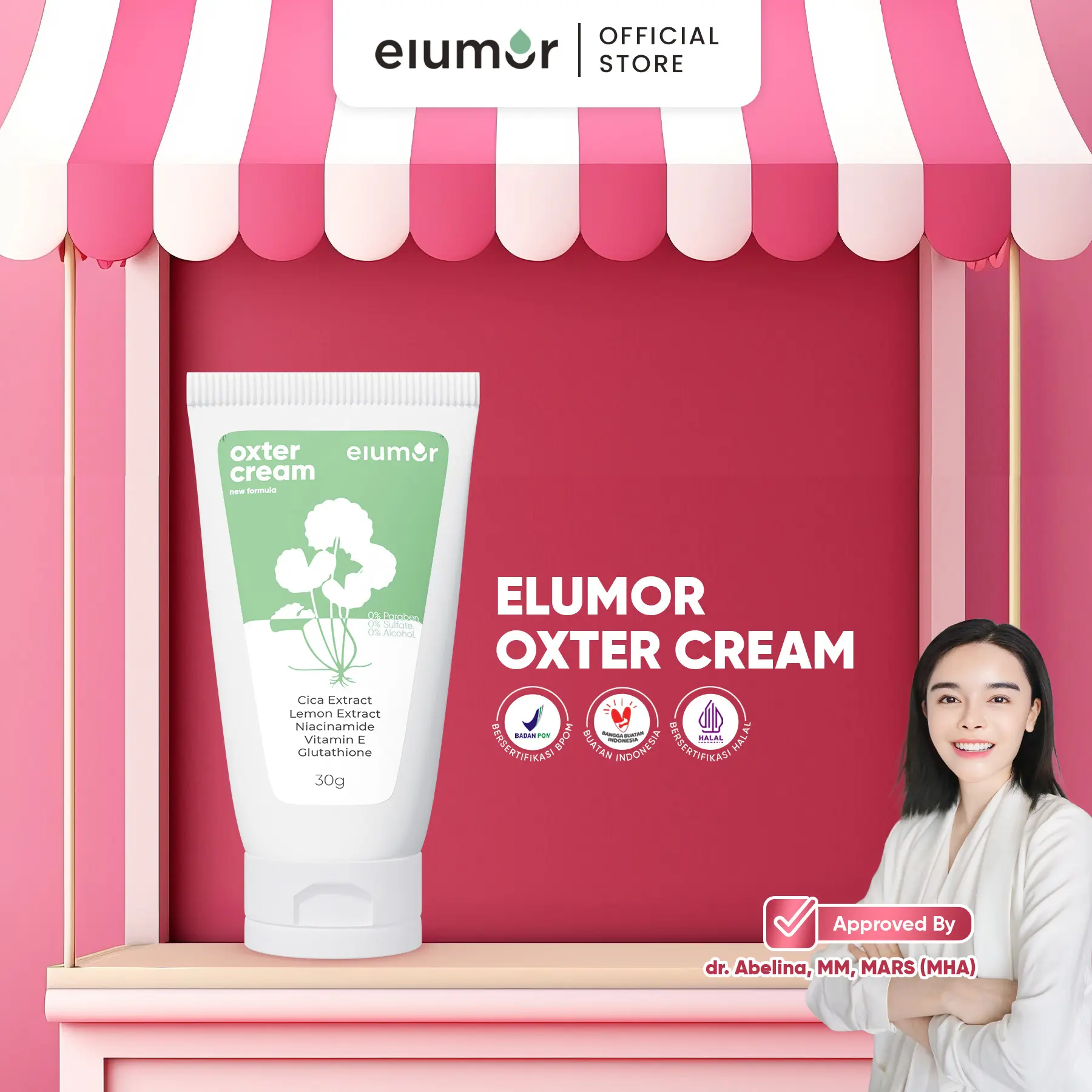 Elumor Oxter Cream New Formula 30 Gr | Krim Ketiak BPOM