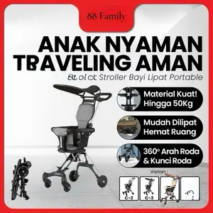 Stroller Baby LIPAT KODE 888 Bayi Kereta Dorong Travelling Cabin size BISA 2 ARAH KURSI