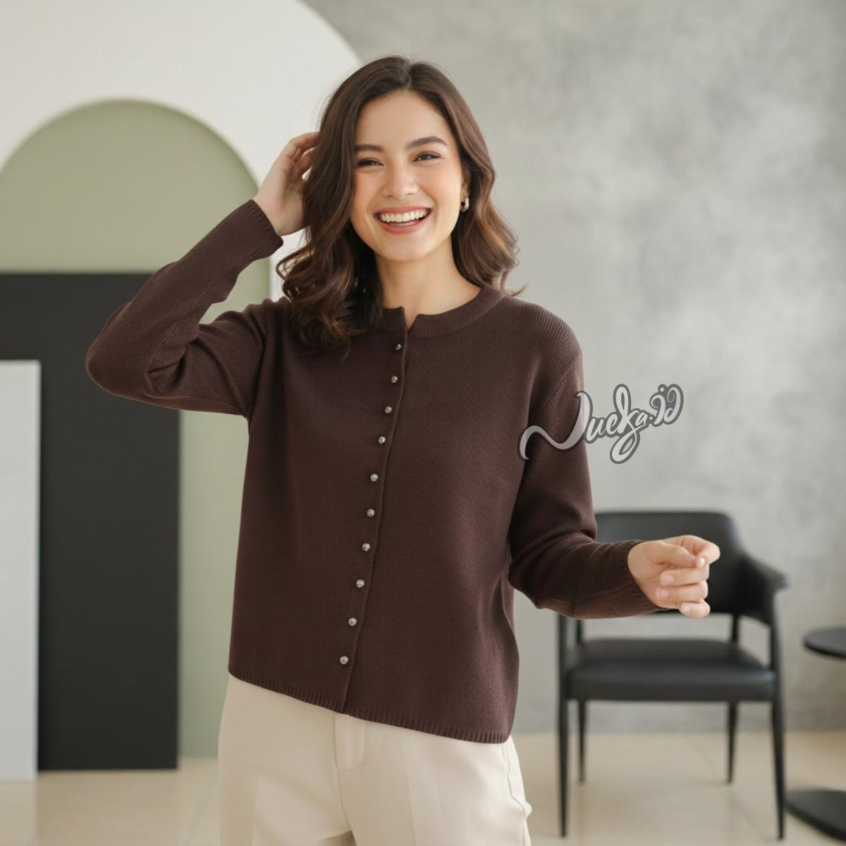 NUEKA - Callra Cardigan Rajut Wanita Atasan Cardi Knitwear Button Limited