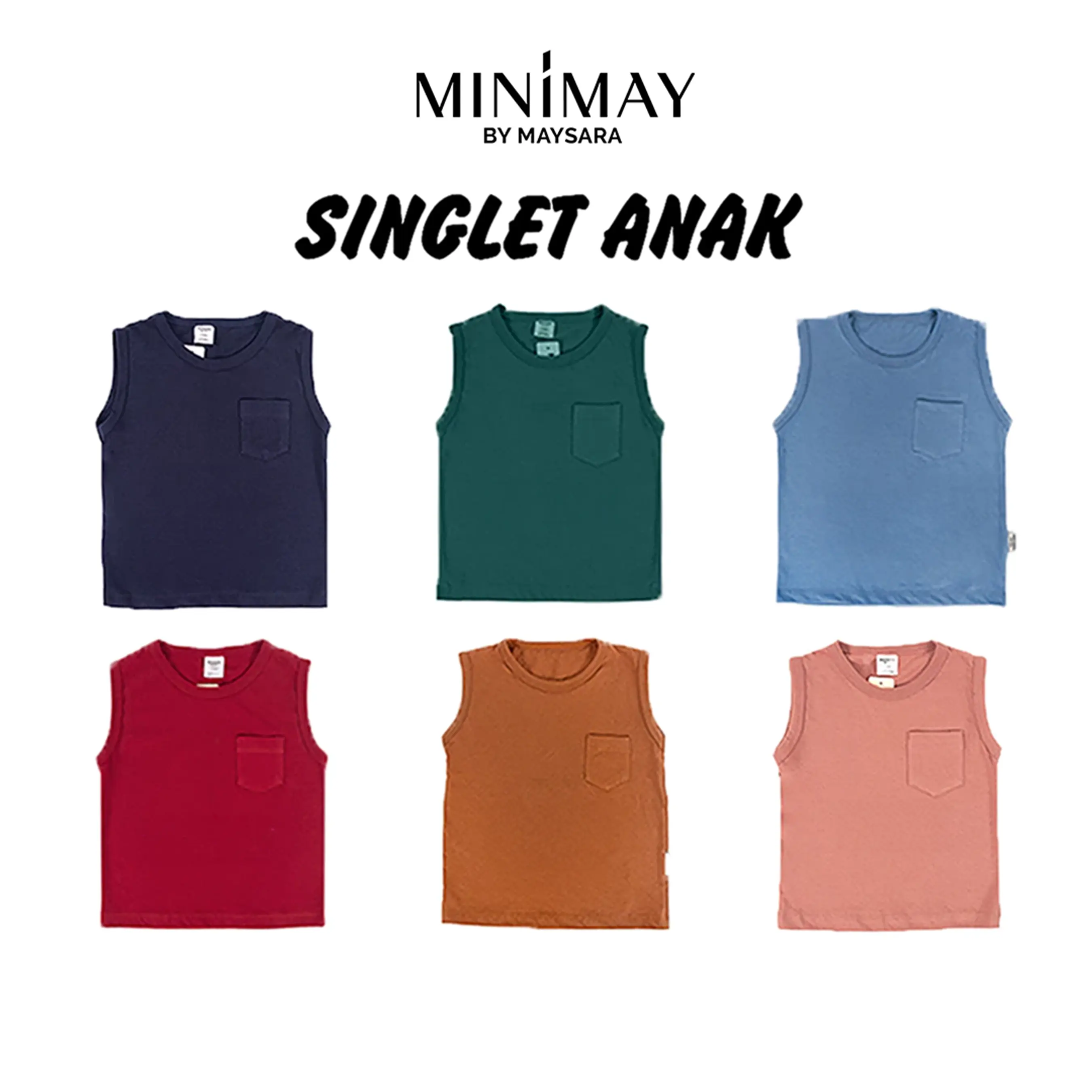 Kaos Anak Laki-Laki Perempuan Safa Kids Singlet Tanpa Lengan 1-4 Tahun