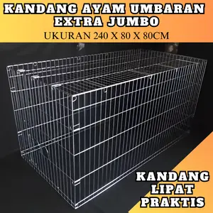Kandang Umbaran Ayam Extra Jumbo Galvanis | 240 X 80 X 80 CM