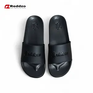 Reddzo Sandal Slop Pria Fullblack Anti Selip Sendal  Karet Premium