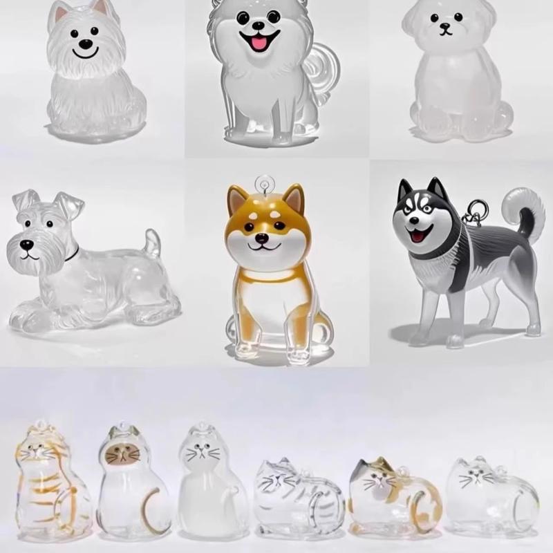 Transparent Cat Dog Hair Storage Pendant Gacha Cat Hair Keychain Pendant High-Value Cat Transparent Shell Hair Ball Hanging Decoration