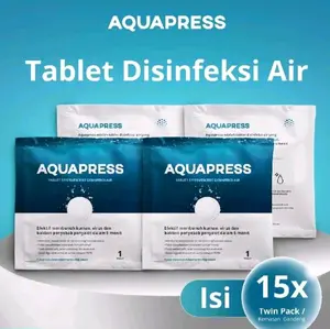 Aquapress Tablet Pembersih Air 15x - Tablet Disinfeksi Air Efektif Menghilangkan Kuman Virus dan Bakteri dalam 5 Menit