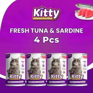 Kitty Premium Cat Food Fresh Sardine & Tuna 400gr - isi 4 pcs
