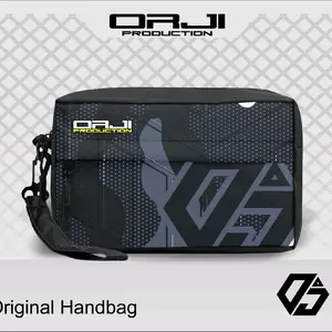 ORJITAS Tas Tangan Pria Clutch Motif Printing Kekinian Tas Slempang Cowok Terbaru 2024 Waistbag Hitam Bahan Codura Premium Tahan Air Cocok untuk Travelling selempang Gantung leather sling Pouch Pinggang