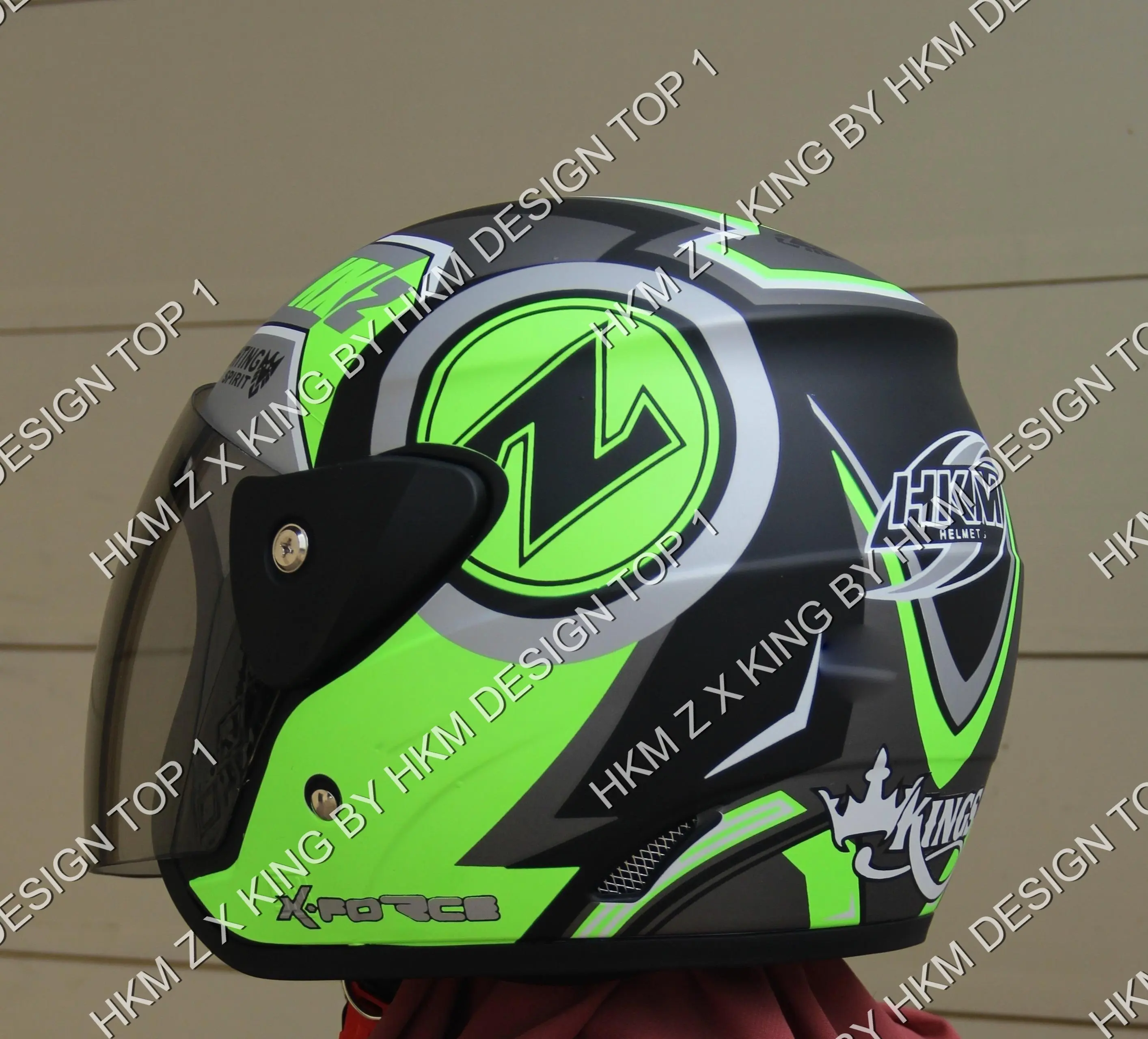 HELM EVO MOTIF KEKINIAN  HKM Z X-KINGS FORCE DEWASA FULL LEHER MURAH PREMIUM QUALITY PRIA WANITA COD Kaca Motorcycle