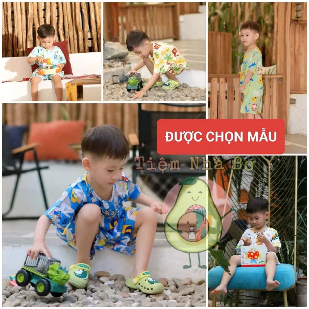 [ĐƯỢC CHỌN MÀU] 5 bộ tole bé trai. Đồ bộ quần ngắn, quần dài bé trai chất tole lanh 2 da loại 1 [5-70 kg]. FORM ĐÃ TRỪ HAO. Sandal