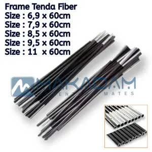 Frame Batang Rangka Tali Tenda Camping Fiber Headpole Besi Ujung Tenda 6.9 7.9 8.5 9 11 mm